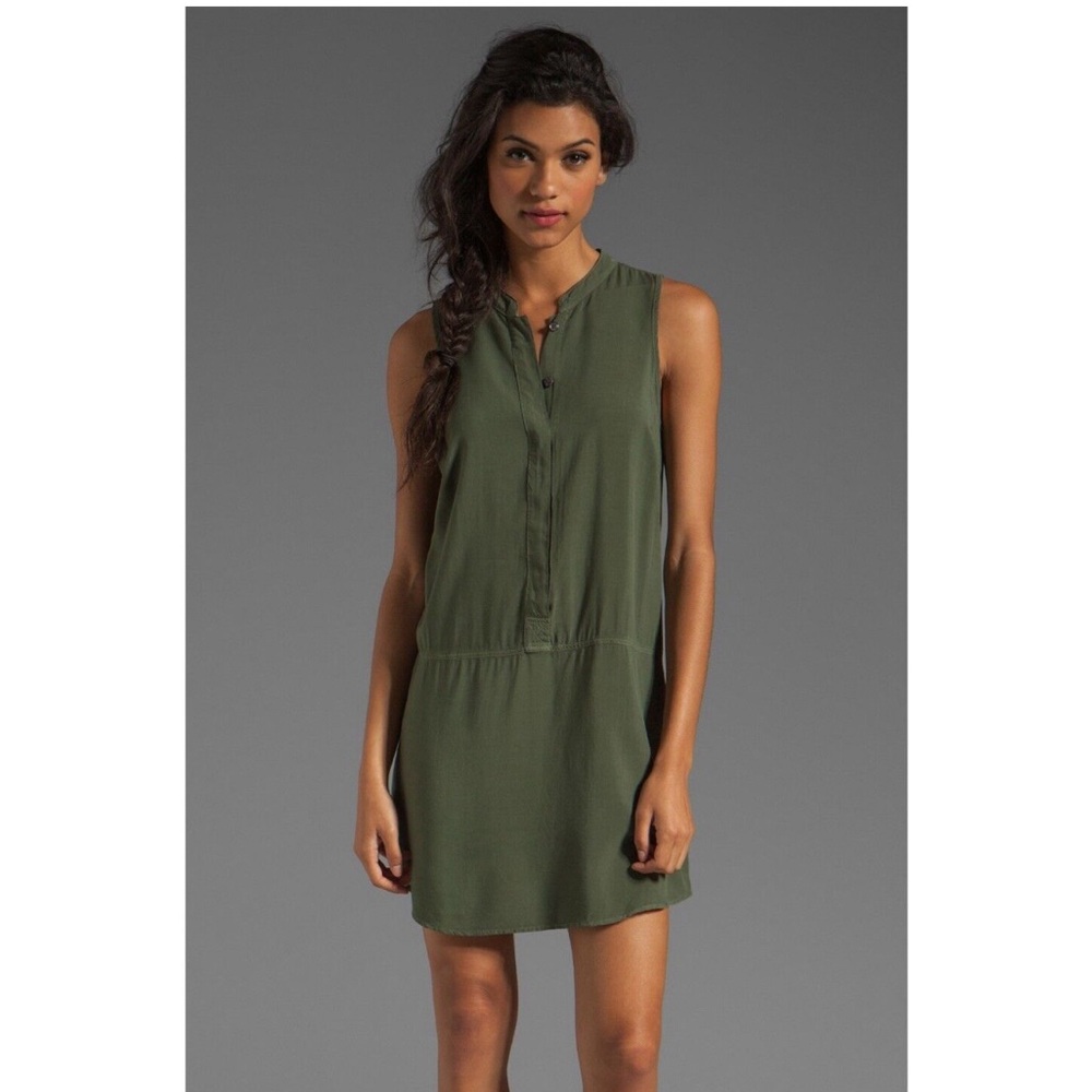 Splendid Green Soft Rayon Sleeveless Tank Dress